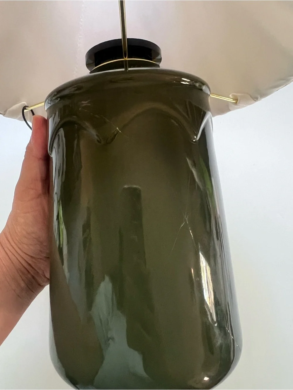 Green Ceramic Table Lamp with Pleated Shade - Hearth & Hand™ with Magnolia